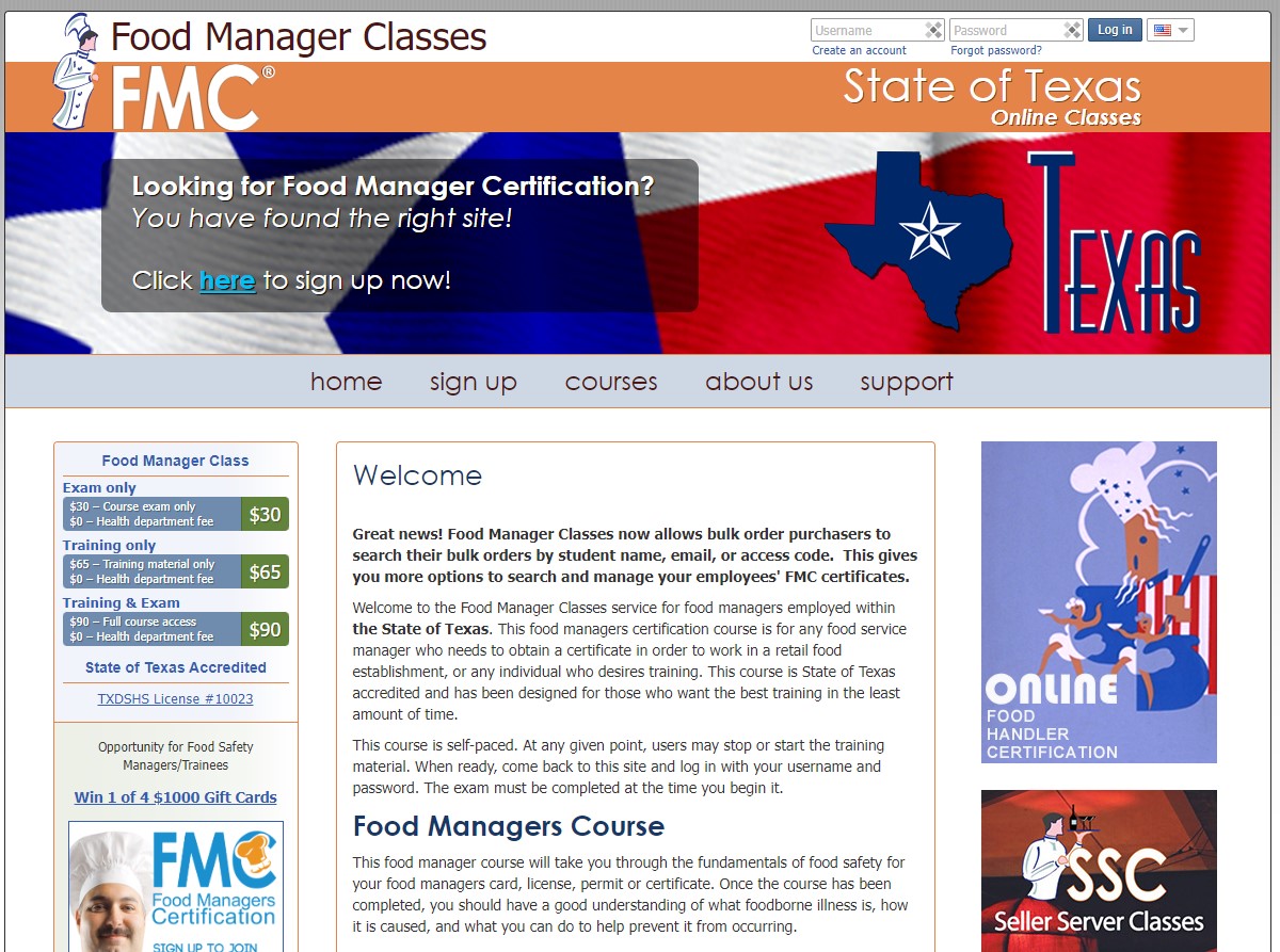 Dallas Texas Food Manager Classes 